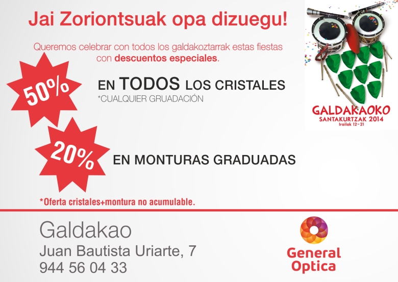 General Optica Promocion fiestas 2014